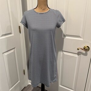 Vineyard Vines Navy & White Striped Midi Tee Dress